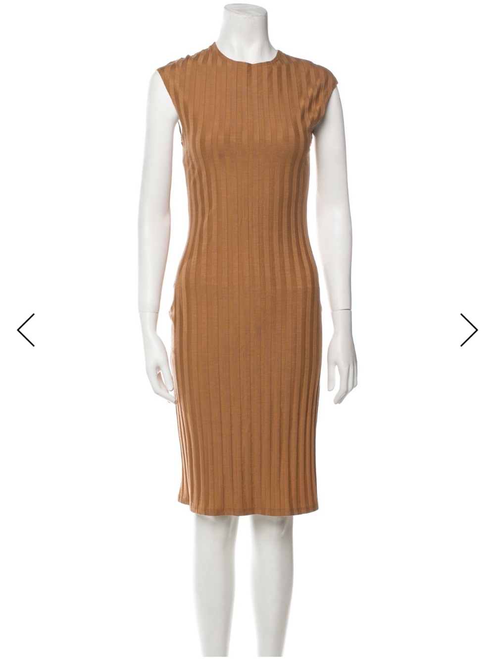 Reformation Tan Ribbed Astra Midi Dress - S